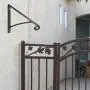 Atemou Handrails Wall Mounted Wrought Iron Handrail,Black Stair Railing Fits 1 or 2 Handrails ，Metal Single Step Handrail, Handrail Railings for Steps Porch Single Step handrail