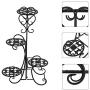 Plant Stand Metal Flower Holder Racks with 4 Tier Garden Decoration Display Wrought Iron 4 Layers Planter Rack Shelf Organizer for Indoor Outdoor, Black
