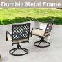 Patio Festival Swivel Patio Chairs Dining Chair Metal Frame Bistro Set Outdoor Furniture for Garden Backyard Club Set of 2