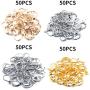 Leverback Hoop Earrings, 200 Pieces Metal French Earring Hook Earwires Open Loop 16 x 10mm for Earring Making - 4 Colors