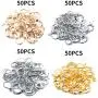 Leverback Hoop Earrings, 200 Pieces Metal French Earring Hook Earwires Open Loop 16 x 10mm for Earring Making - 4 Colors