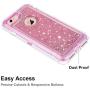 Anuck Case for iPhone 6S Plus Case, for iPhone 6 Plus Case (5.5 inch), 3 in 1 Hybrid Heavy Duty Defender Case Sparkly Floating Liquid Glitter Protective Hard Shell Shockproof TPU Cover - Pink