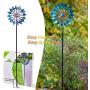 SteadyDoggie Wind Spinner Emerald 61in Single Blade Easy Spinning Kinetic Wind Spinner for Outside – Vertical Metal Sculpture Stake Construction for Outdoor Yard Lawn & Garden