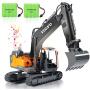 VOLVO RC Excavator Remote Control Excavator 17 Channel 1/16 Scale Digger with 2 Batteries Remote Controlled Construction Car Truck 2.4Ghz Tractor Vehicles Toy with Lights and Sounds for Kids