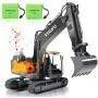 VOLVO RC Excavator Remote Control Excavator 17 Channel 1/16 Scale Digger with 2 Batteries Remote Controlled Construction Car Truck 2.4Ghz Tractor Vehicles Toy with Lights and Sounds for Kids VOLVO RC Excavator Remote Control Excavator 17 Channel 1/16 Scale Digger with 2 Batteries Remote Controlled Construction Car Truck 2.4Ghz Tractor Vehicles Toy with Lights and Sounds for Kids