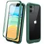 DIACLARA Compatible with iPhone 11 Case, Full Body Rugged Case with Built-in Touch Sensitive Anti-Scratch Screen Protector, Soft TPU Bumper Case Compatible with iPhone 11 6.1'' (Midnight Green)