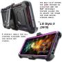 COVRWARE Iron Tank Case Compatible with Stylo 5 / Stylo 5+ / 5X / Plus with Built-in Screen Protector Heavy Duty Full-Body Rugged Holster Armor Cover Brush Metal Texture Design Belt-Clip, Magenta