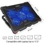 AICHESON Laptop Cooling Pad 5 Fans Up to 17.3 Inch Heavy Notebook Cooler, Blue LED Lights, 2 USB Ports, S035, Blue-5fans