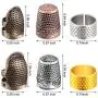 6 Pieces Sewing Thimble Finger Protector Fingertip Thimble Adjustable Finger Metal Shield Protector for Sewing Embroidery Needlework Retro Hand Working 6 Pieces Sewing Thimble Finger Protector Fingertip Thimble Adjustable Finger Metal Shield Protector for Sewing Embroidery Needlework Retro Hand Working