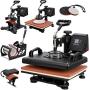 ZENY Upgrated Proffesional Digital Tshirt Heat Press Machine 5 in 1 Swing Away Multifunctional Sublimation Heat Transfer Printer Machine,12 x 15 Inch,5 pcs