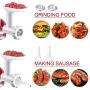 Food Meat Grinder Attachments for KitchenAid Stand Mixers, Durable Meat Grinder, Sausage Stuffer Attachment Compatible with All KitchenAid Stand Mixers, includes 2 Sausage Stuffer Tubes, White