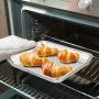 TeamFar Pure Stainless Steel Toaster Oven Pan Tray Ovenware, 7x9x1, Heavy Duty & Healthy, Mirror Finish & Easy clean, Deep Edge, Dishwasher Safe (18/0 Steel)