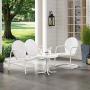 Crosley Furniture Griffith 3-Piece Metal Outdoor Conversation Set with Table, Loveseat, and Chair - White Crosley Furniture Griffith 3-Piece Metal Outdoor Conversation Set with Table, Loveseat, and Chair - White