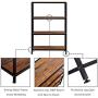 GreenForest Industrial Bookcase 4 Tier Rustic Bookshelf Metal Frame for Home and Office Walnut