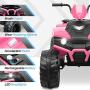 Kidzone 12V Electric Kids Ride-On Car ATV with DIY License Plate, 4 Big Wear Resistant Tires, MP3, 2 Speeds, LED Lights, Bluetooth, Radio, Pink