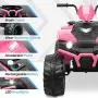 Kidzone 12V Electric Kids Ride-On Car ATV with DIY License Plate, 4 Big Wear Resistant Tires, MP3, 2 Speeds, LED Lights, Bluetooth, Radio, Pink