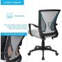 Furmax Office Mid Back Swivel Lumbar Support Desk, Computer Ergonomic Mesh Chair with Armrest (Gray)