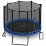 Outdoor Trampoline with Enclosure 12FT - Full Size Backyard Trampoline with Safety Net - Enclosed Trampoline for Kids, Teen, Adult - 12 Feet Indoor Outdoor Trampolines - SereneLife SLTRA12BL