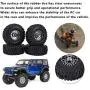 4pcs RC Hub Wheel Rim and Tires, Universal 2.2 Inch Metal Wheel Hub Crawler Rubber Tire RC Car Accessory (Titanium)