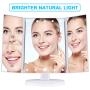Wondruz Makeup Mirror Vanity Mirror with Lights, 1x 2X 3X Magnification, Touch Screen Switch, Dual Power Supply, Portable Trifold Makeup Mirror Cosmetic Lighted Up Mirror