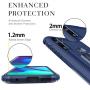 Newseego Compatible with Motorola Moto E 2020 Case with Tempered Glass Screen Protector 【1 Pack】 Metal Ring Holder Kickstand Work with Magnetic Car Mount Shockproof Protective Soft Cover-Blue