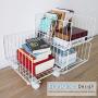Storage Organizer, Foldable Stackable Storage Bins 3 Tiers Rolling Metal Wire Cart Baskets with 4 Wheels DIY Closet Organizer for Bathroom Bedroom Kitchen Living Room Office