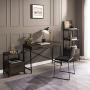 Sekey Home Bookcase | Bookshelf | Cabinet with Storage Shelf and Drawer , Sturdy and Easy Assembly, Wood Look Accent Furniture with Metal Frame, Smoky Oak