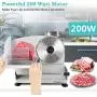 Meat Slicer, Anescra 200W Electric Deli Food Slicer with Two Removable 7.5’’ Stainless Steel Blades and Food Carriage, Child Lock Protection, 0-15mm Adjustable Thickness Food Slicer Machine- Silver