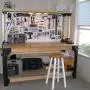 2x4basics 90164 Custom Work Bench and Shelving Storage System, Black