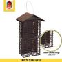 More Birds 38129 Stokes Select Cake Suet Buffet Feeder with Metal Roof, Four, Brown