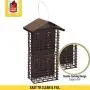 More Birds 38129 Stokes Select Cake Suet Buffet Feeder with Metal Roof, Four, Brown