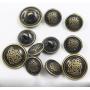 14 Piece Antiqued Bronze Metal Blazer Button Set - Crown Lion- for Blazer, Suits, Sport Coat, Uniform, Jacket 15mm 21mm