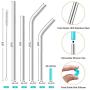 StrawExpert Set of 16 Reusable Stainless Steel Straws with Travel Case Cleaning Brush Silicone Tips Eco Friendly Extra Long Metal Straws Drinking for 20 24 30 oz Tumbler