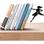 Artori Design Book Ends - Black Metal Superhero Bookend - Unique Gifts for Women - Cool Heroine Book Stopper - Book Holder for Girls - Feminist Gift - Supergal Book End - Metal Decor for Book Lovers