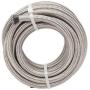 16 Feet 4AN AN4 1/4'' Fuel Line Hose Braided Stainless Steel Oil Gas Fuel Hose CPE Synthetic Rubber Line Silver