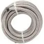 16 Feet 4AN AN4 1/4'' Fuel Line Hose Braided Stainless Steel Oil Gas Fuel Hose CPE Synthetic Rubber Line Silver 16 Feet 4AN AN4 1/4'' Fuel Line Hose Braided Stainless Steel Oil Gas Fuel Hose CPE Synthetic Rubber Line Silver