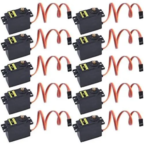 Miuzei 10 Pcs MG996R Servo Motor Metal Gear Torque Digital Motor Kit for RC Airplane Model Car Helicopter Boat Robot AVR Toys Drone Arduino Miuzei 10 Pcs MG996R Servo Motor Metal Gear Torque Digital Motor Kit for RC Airplane Model Car Helicopter Boat Robot AVR Toys Drone Arduino