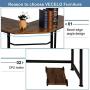 VECELO Modern L-Shaped Corner Computer Desk with CPU Stand/PC Laptop Study Writing Table Workstation for Home Office Wood & Metal, Dark Walnut+Black Leg