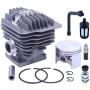 Adefol 52mm MS460 Cylinder Piston Kit for STIHL 046 MS460 Chainsaw Replacement Parts with Decompression Valve Fuel Oil Line Filter for 1128 120 1217