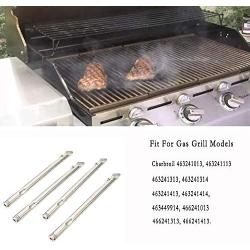 Xhring 4pack Straight Tube Burner, Grilling Corner Pipe Burner for Charbroil, Length 15.9inch