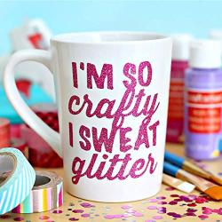 Craftopia glitter self adhesive vinyl sheets 6” x 6 “ 20 pack assortment craft vinyl for cricut silhouette cameo craft cutters, stick to glass plastic metal and more use our high tack transfer paper