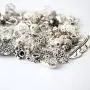 100 Piece Unique Metal Beads, Silver Color Assortment 100 Piece Unique Metal Beads, Silver Color Assortment