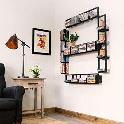 You Have Space Wall Mount 34 Inch Media Storage Rack CD DVD Organizer Metal Floating Shelf Set of 5 Black