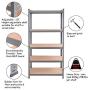 Tangkula 72'' Storage Shelves, Heavy Duty Steel Frame 5-Tier Garage Shelf, Metal Multi-Use Storage Shelving Unit for Home/Office/Dormitory/Garage