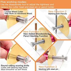 Dovetail Jig Wheel Marking Gauge Plus Set,1 Bearing Wheel Cutter for Soft Wood,1 Locked Wheel Cutter for Hard Wood,1 Metal Making Pen,10 Marking Pencils, 1 Screwdriver,1 Woodworking Pencil