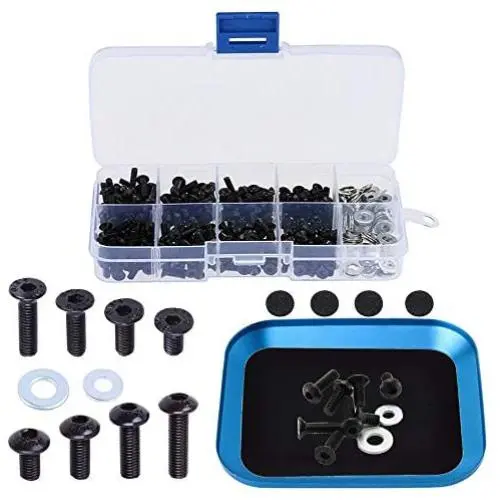 RC Screw M3 Hex Flat and Button Head Screw Kit M3 M4 Bolt Washers for 1:8 1/10 RC Cars with Magnetic Screw Tray RC DIY Parts RC Screw M3 Hex Flat and Button Head Screw Kit M3 M4 Bolt Washers for 1:8 1/10 RC Cars with Magnetic Screw Tray RC DIY Parts
