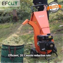 EFCUT C30 Wood Chipper Shredder Mulcher 7 HP 212cc Heavy Duty Engine Gas Powered 3 inch Max Wood Diameter Capacity Reduction Rate 20:1 3-Year Warranty, EPA/CARB Certified