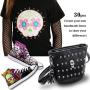 Punk Skull Ghost Rapid Rivets Studs, Metal Double Cap Compression Rivet, Speedy Rivet for Bag Hat Shoe Jacket Belt Motorcycle Furs Jeans Choker DIY Punk Leather Craft (30Pack, 0.2×0.3 in) (Gun Black)