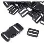 Plastic Side Release Buckle Packs - 1 Inch Hardware - 15 Pieces Flat West Coast Paracord Buckles - 15 Pieces Tri-Glide Slides for 1 Inch Webbing - 10 Pieces Metal D-Rings