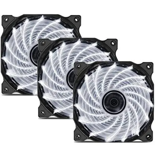 uphere 3-Pack Long Life Computer Case Fan 120mm Cooling Case Fan for Computer Cases Cooling 15LED White,15W3-3 uphere 3-Pack Long Life Computer Case Fan 120mm Cooling Case Fan for Computer Cases Cooling 15LED White,15W3-3